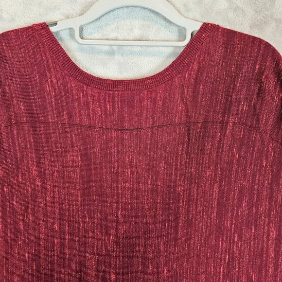 Cj Banks Womens 2X Red Cotton Blended Oversized Top Boxy bold Red Stretchy Knit - Picture 6 of 10